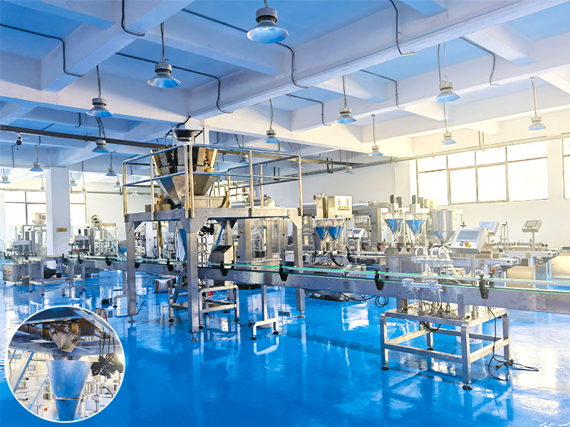 組合秤顆粒灌裝機(jī)加工流水線